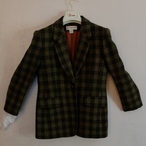 Jones New York wool/acetate, blazer/jacket, neutral plaid, size 12